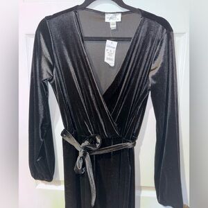 Morgan Taylor Black Velvet Jumpsuit